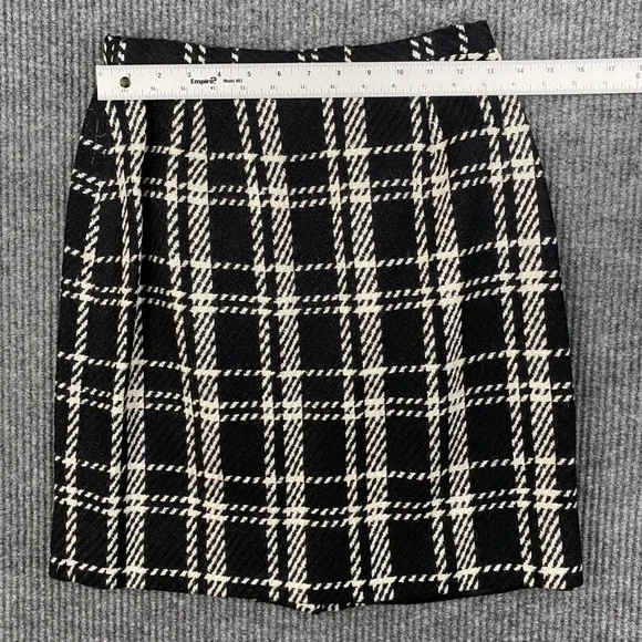 JH Collectibles Vintage 90s Plaid Wool Pencil Skirt Black Preppy Size 10 USA 781 - Picture 3 of 8